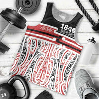 Personalised Toitu Te Tiriti Aotearoa 1840 Men Tank Top Red Kowhaiwhai Puhoro LT9 - Polynesian Pride