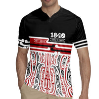 Personalised Toitu Te Tiriti Aotearoa 1840 Rugby Jersey Red Kowhaiwhai Puhoro LT9 - Polynesian Pride