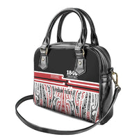 Personalised Toitu Te Tiriti Aotearoa 1840 Shoulder Handbag Red Kowhaiwhai Puhoro - Polynesian Pride