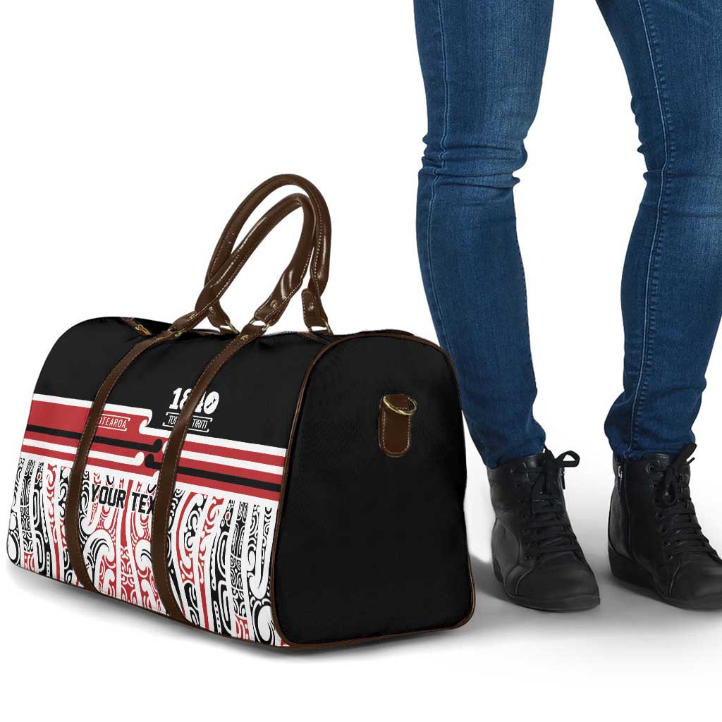 Personalised Toitu Te Tiriti Aotearoa 1840 Travel Bag Red Kowhaiwhai Puhoro - Polynesian Pride