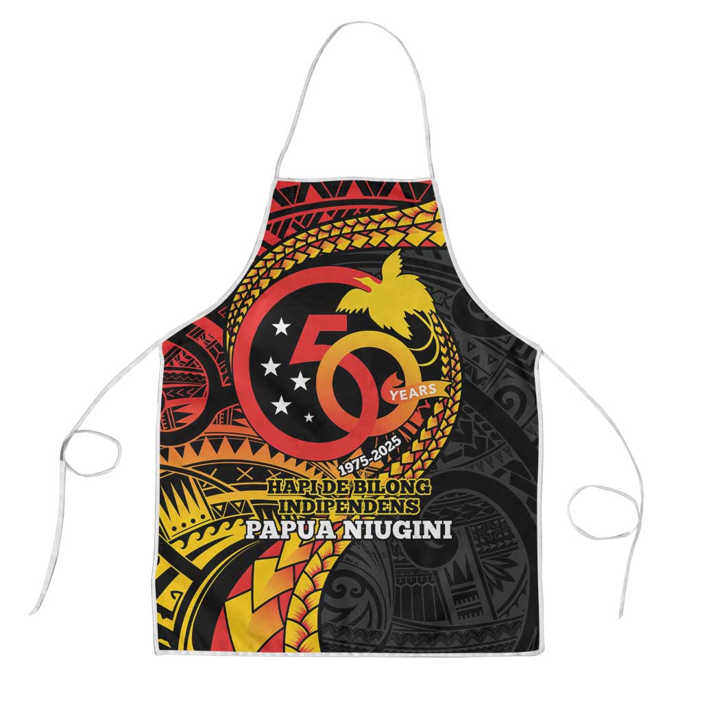 Papua New Guinea Tribal Tattoo Apron 50th Independence Anniversary LT9 Black - Polynesian Pride