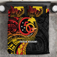 Papua New Guinea Tribal Tattoo Bedding Set 50th Independence Anniversary