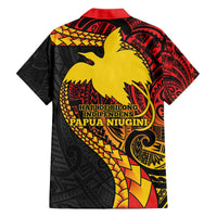 Papua New Guinea Tribal Tattoo Family Matching Off The Shoulder Long Sleeve Dress and Hawaiian Shirt 50th Independence Anniversary