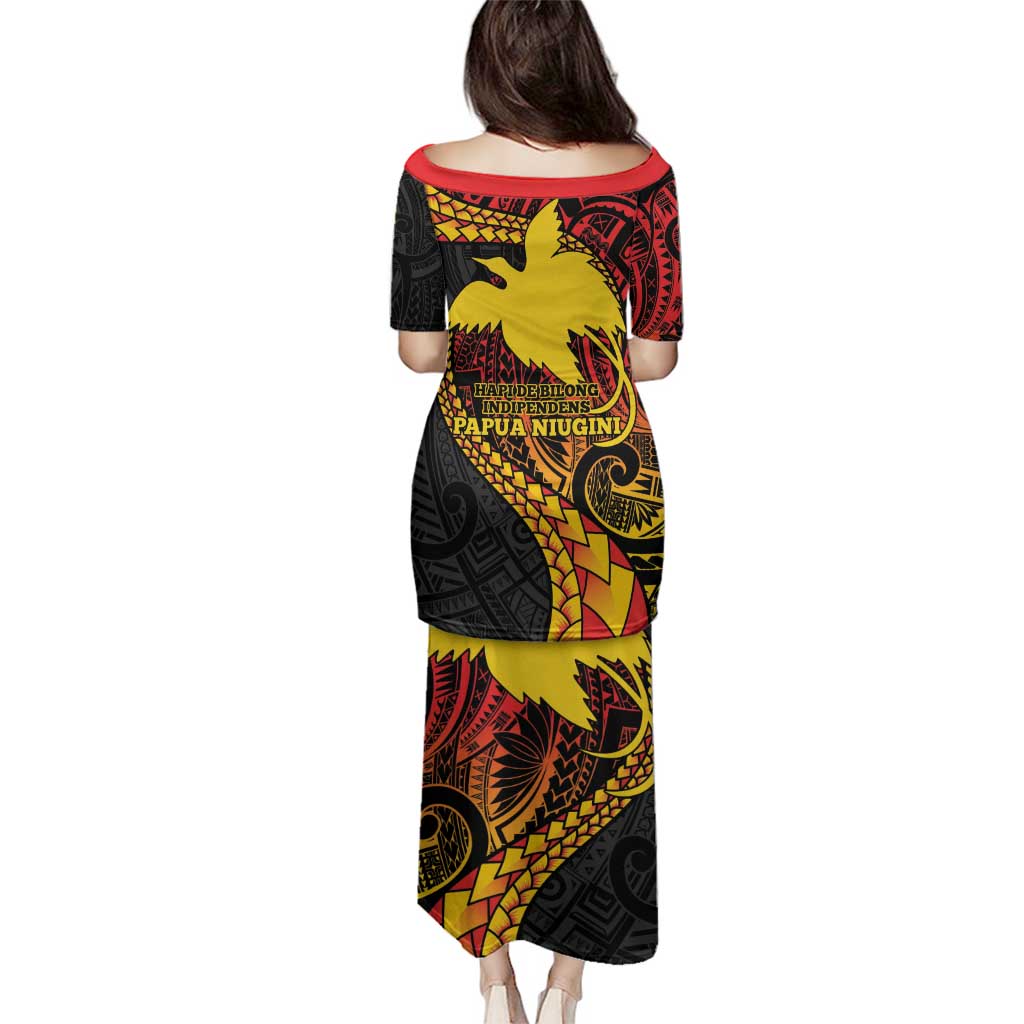 Papua New Guinea Tribal Tattoo Family Matching Puletasi and Hawaiian Shirt 50th Independence Anniversary