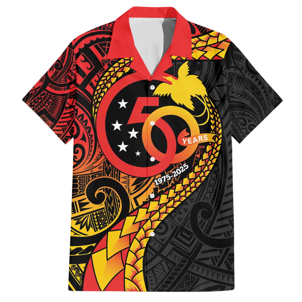 Papua New Guinea Tribal Tattoo Family Matching Short Sleeve Bodycon Dress and Hawaiian Shirt 50th Independence Anniversary