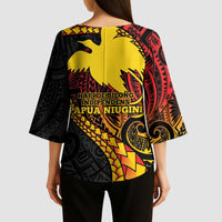 Papua New Guinea Tribal Tattoo Kimono Sleeve Blouse 50th Independence Anniversary - Polynesian Pride