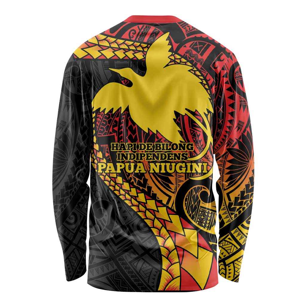 Papua New Guinea Tribal Tattoo Long Sleeve Shirt 50th Independence Anniversary