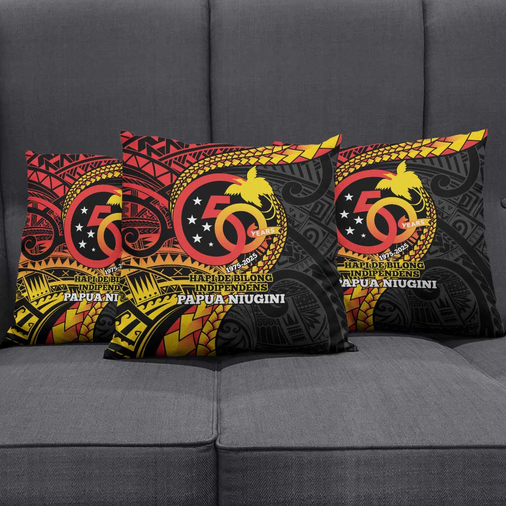 Papua New Guinea Tribal Tattoo Pillow Cover 50th Independence Anniversary - Polynesian Pride