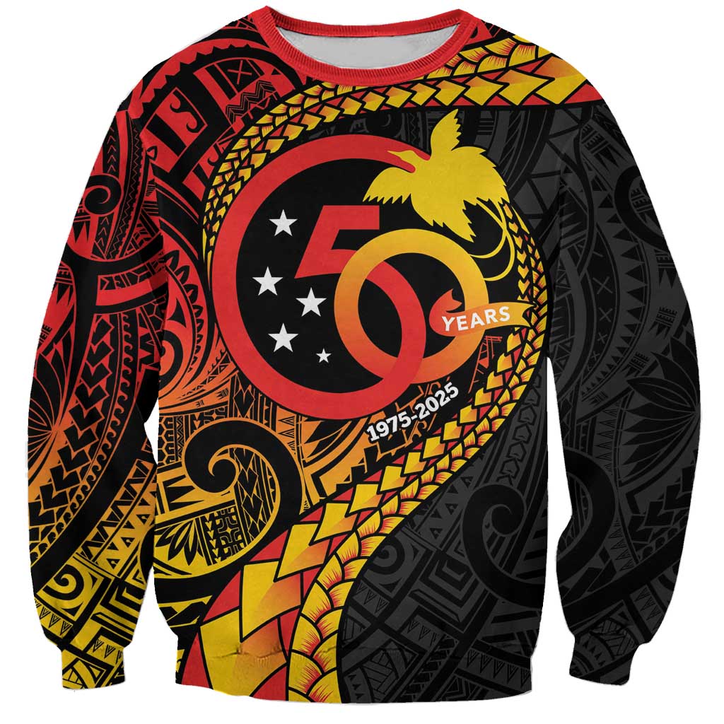 Papua New Guinea Tribal Tattoo Sweatshirt 50th Independence Anniversary