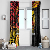Papua New Guinea Tribal Tattoo Window Curtain 50th Independence Anniversary