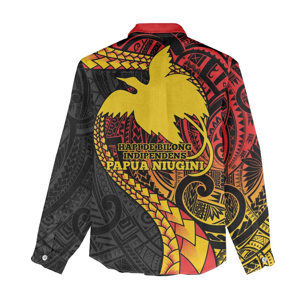 Papua New Guinea Tribal Tattoo Women Casual Shirt 50th Independence Anniversary