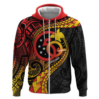 Papua New Guinea Tribal Tattoo Zip Hoodie 50th Independence Anniversary