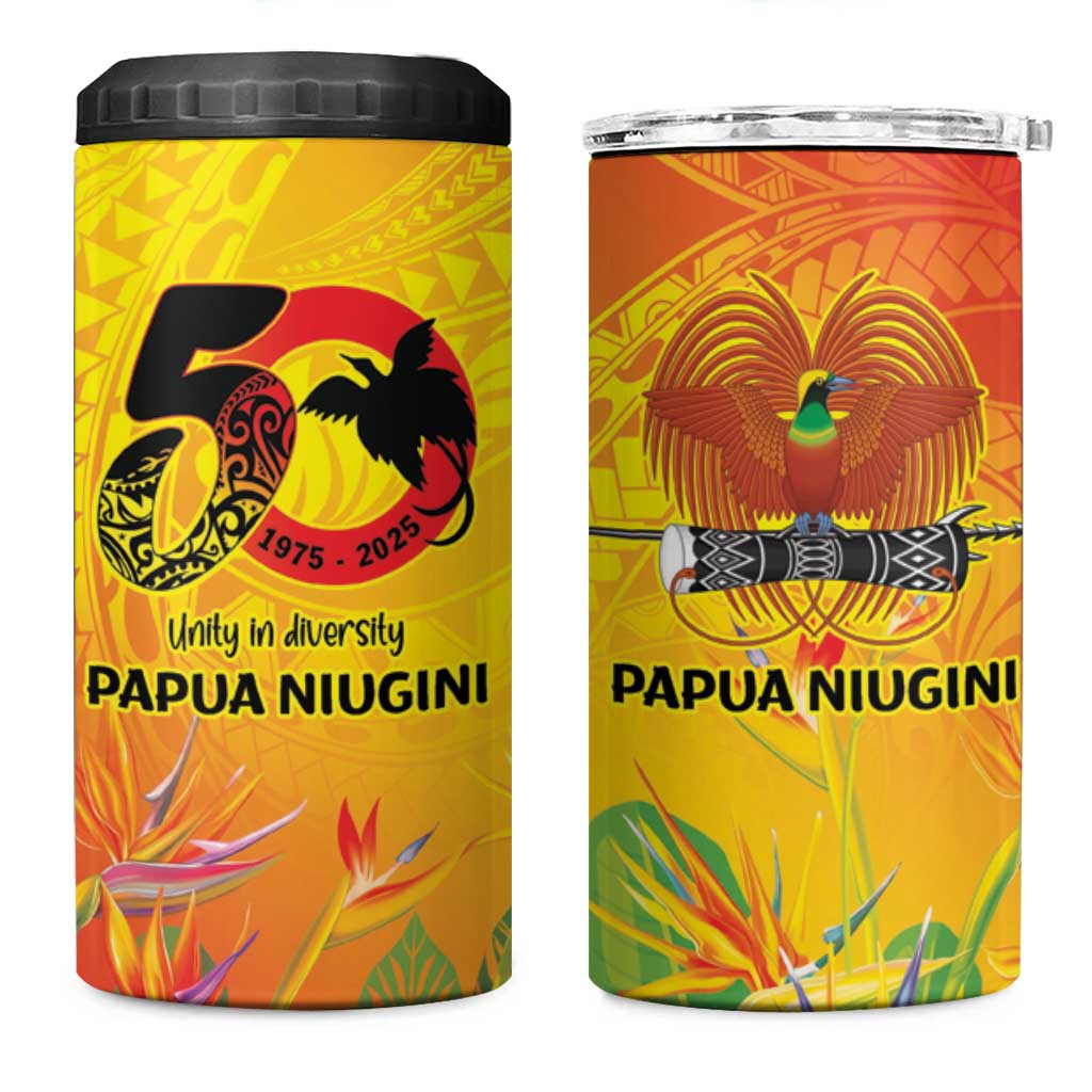 Papua New Guinea Unity in Diversity 4 in 1 Can Cooler Tumbler 50th Indipendens Papua Niugini
