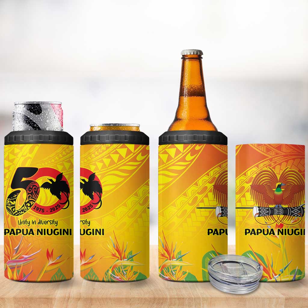 Papua New Guinea Unity in Diversity 4 in 1 Can Cooler Tumbler 50th Indipendens Papua Niugini