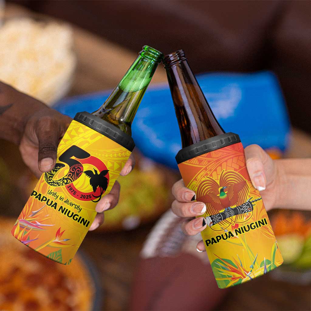 Papua New Guinea Unity in Diversity 4 in 1 Can Cooler Tumbler 50th Indipendens Papua Niugini