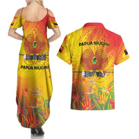 Papua New Guinea Unity in Diversity Couples Matching Summer Maxi Dress and Hawaiian Shirt 50th Indipendens Papua Niugini