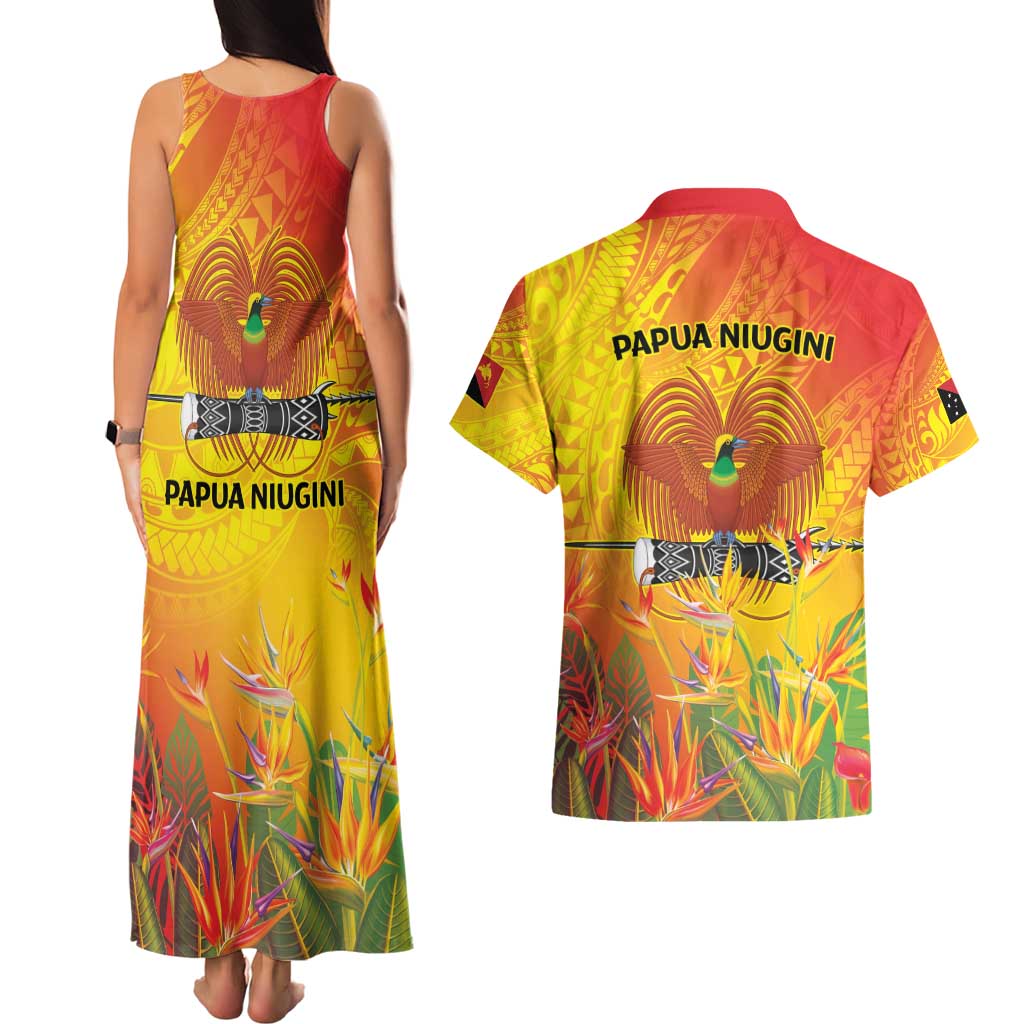 Papua New Guinea Unity in Diversity Couples Matching Tank Maxi Dress and Hawaiian Shirt 50th Indipendens Papua Niugini