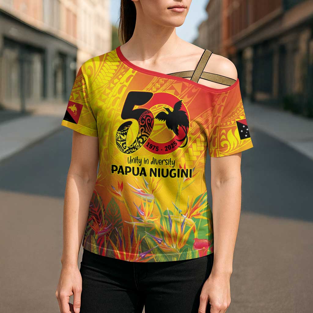 Papua New Guinea Unity in Diversity Cross Shoulder Shirt 50th Indipendens Papua Niugini LT9 - Polynesian Pride