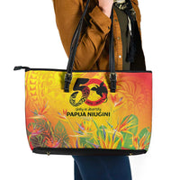 Papua New Guinea Unity in Diversity Leather Tote Bag 50th Indipendens Papua Niugini