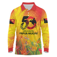 Papua New Guinea Unity in Diversity Long Sleeve Polo Shirt 50th Indipendens Papua Niugini
