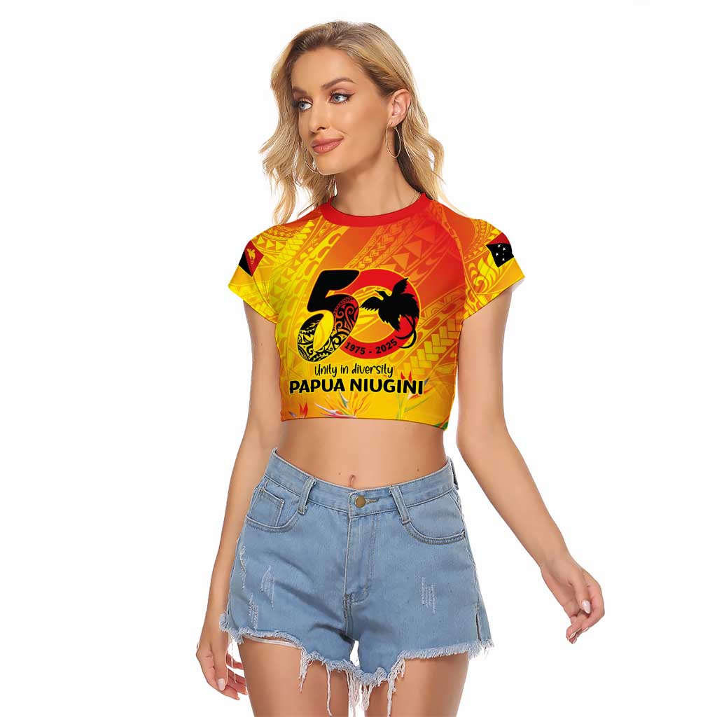 Papua New Guinea Unity in Diversity Raglan Cropped T Shirt 50th Indipendens Papua Niugini
