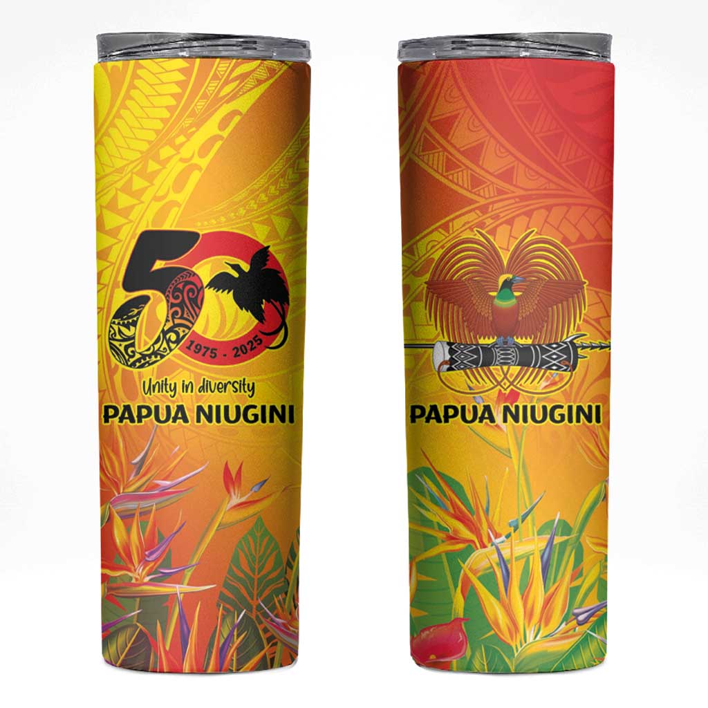 Papua New Guinea Unity in Diversity Skinny Tumbler 50th Indipendens Papua Niugini