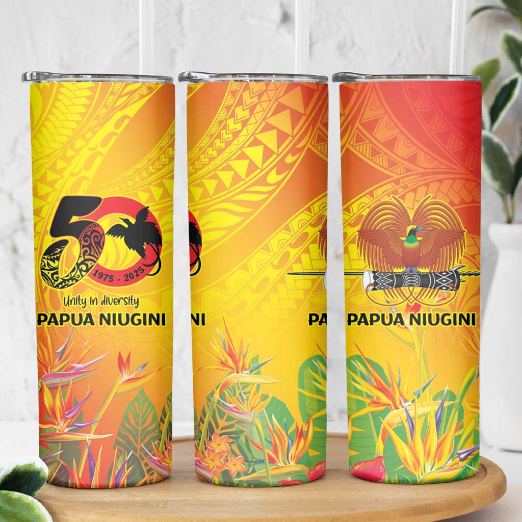 Papua New Guinea Unity in Diversity Skinny Tumbler 50th Indipendens Papua Niugini
