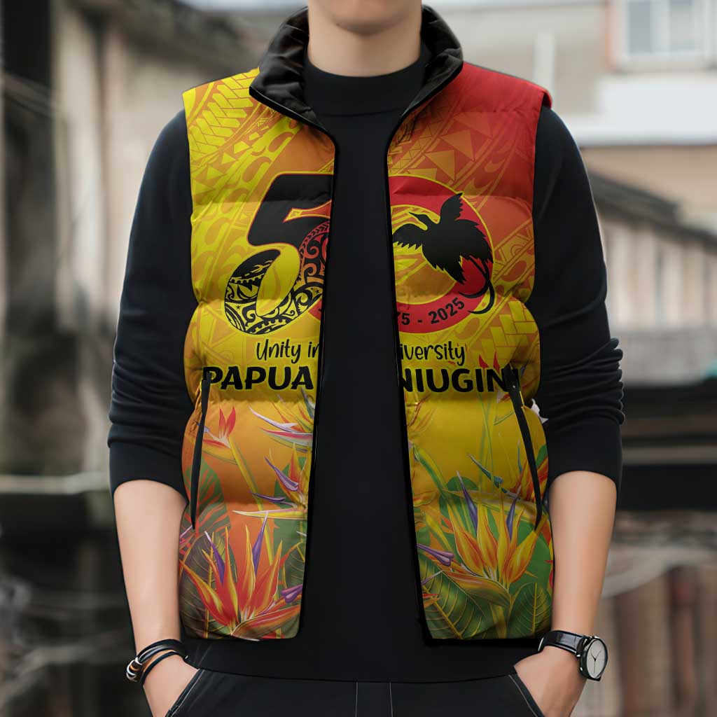 Papua New Guinea Unity in Diversity Sleeveless Puffer Jacket 50th Indipendens Papua Niugini LT9 - Polynesian Pride