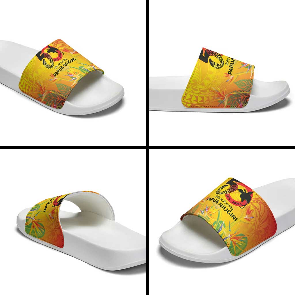 Papua New Guinea Unity in Diversity Slide Sandals 50th Indipendens Papua Niugini - Polynesian Pride