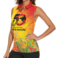 Papua New Guinea Unity in Diversity Women Sleeveless Polo Shirt 50th Indipendens Papua Niugini
