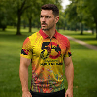 Papua New Guinea Unity in Diversity Zipper Polo Shirt 50th Indipendens Papua Niugini LT9 - Polynesian Pride