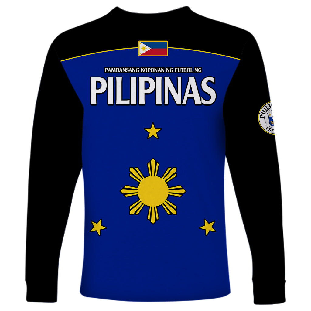 Philippines Concept Home Football Long Sleeve Shirt Pilipinas Flag Black Style 2023 LT9 - Polynesian Pride