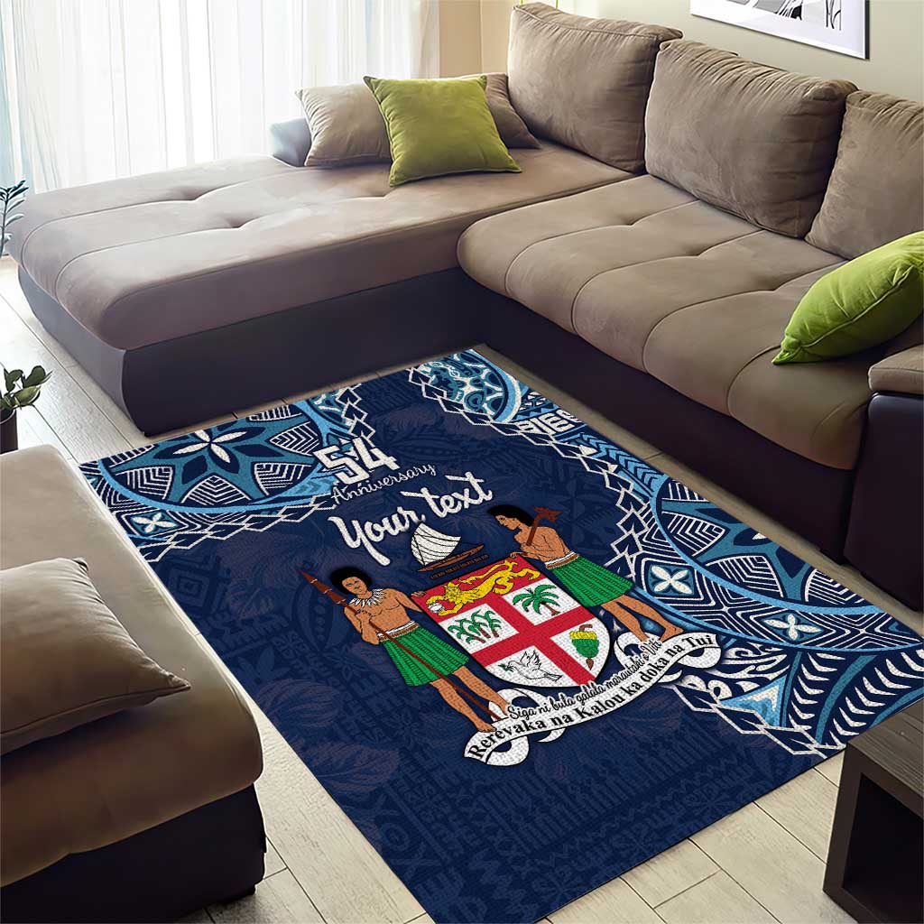 Personalised Fiji 54th Anniversary Area Rug Siga Ni Bula Galala Marautaki O Viti LT9