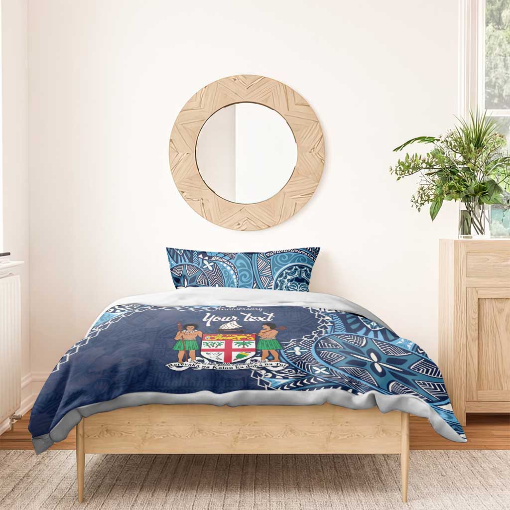 Personalised Fiji 54th Anniversary Bedding Set Siga Ni Bula Galala Marautaki O Viti LT9