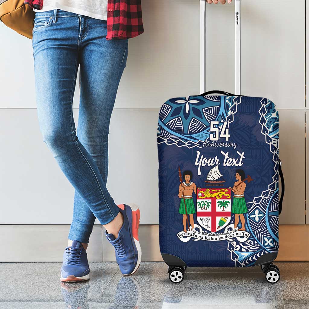Personalised Fiji 54th Anniversary Luggage Cover Siga Ni Bula Galala Marautaki O Viti LT9