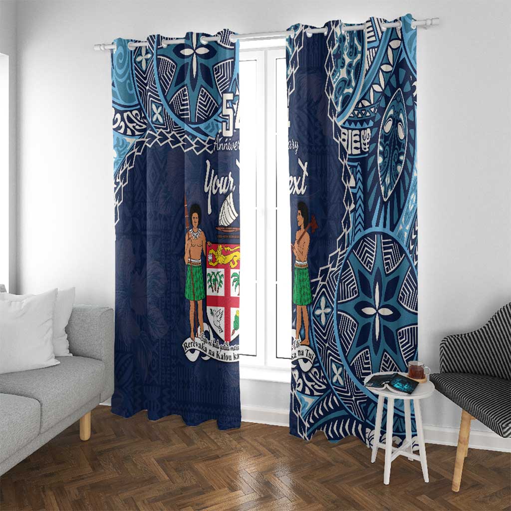 Personalised Fiji 54th Anniversary Window Curtain Siga Ni Bula Galala Marautaki O Viti LT9