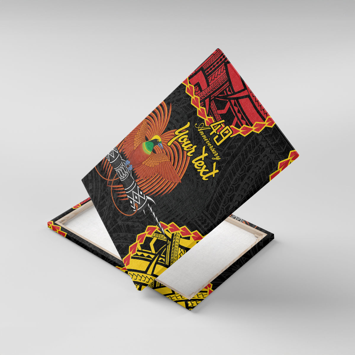 Personalised Papua New Guinea 49th Anniversary Canvas Wall Art Hapi De bilong Indipendens Papua Niugini