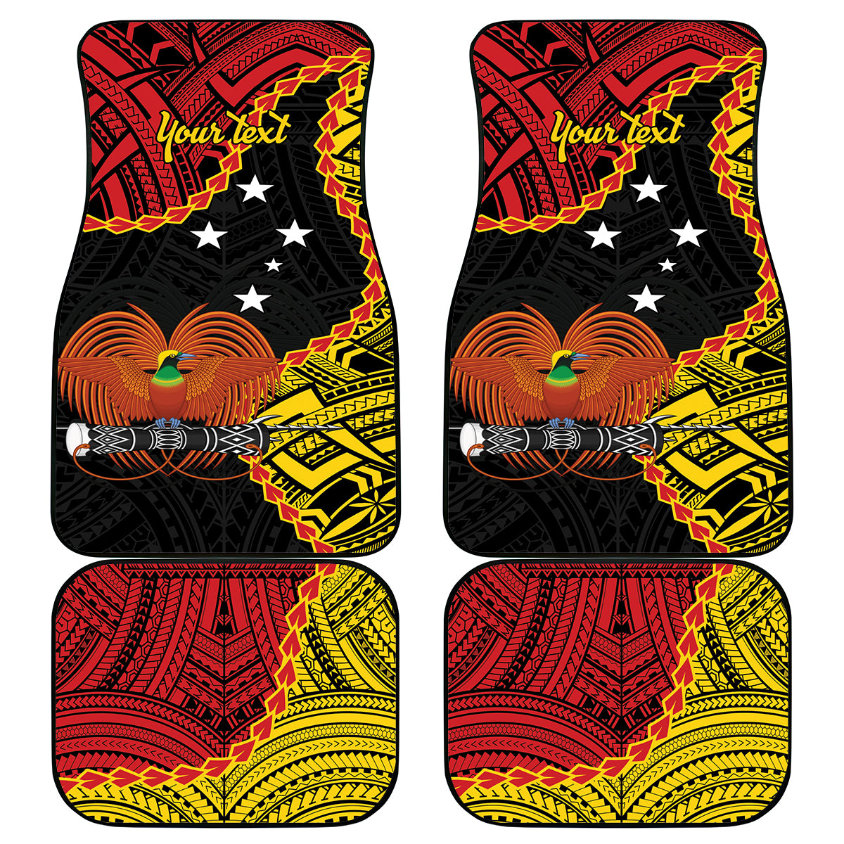 Personalised Papua New Guinea 49th Anniversary Car Mats Hapi De bilong Indipendens Papua Niugini