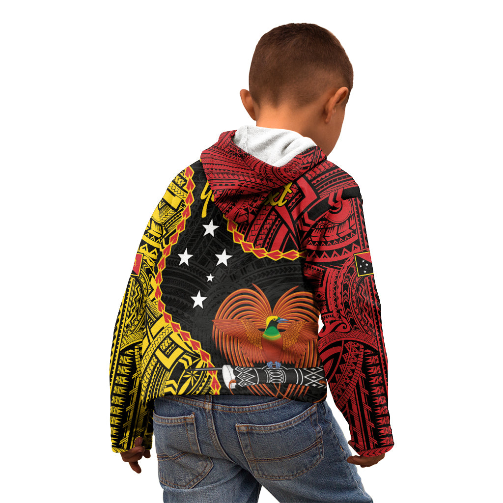 Personalised Papua New Guinea 49th Anniversary Kid Hoodie Hapi De bilong Indipendens Papua Niugini LT9 - Polynesian Pride