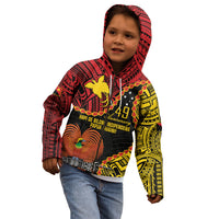 Personalised Papua New Guinea 49th Anniversary Kid Hoodie Hapi De bilong Indipendens Papua Niugini LT9 - Polynesian Pride