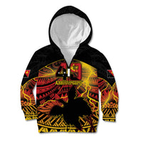 Personalised Papua New Guinea 49th Anniversary Kid Hoodie Bird of Paradise Unity In Diversity LT9 Zip Hoodie Black - Polynesian Pride