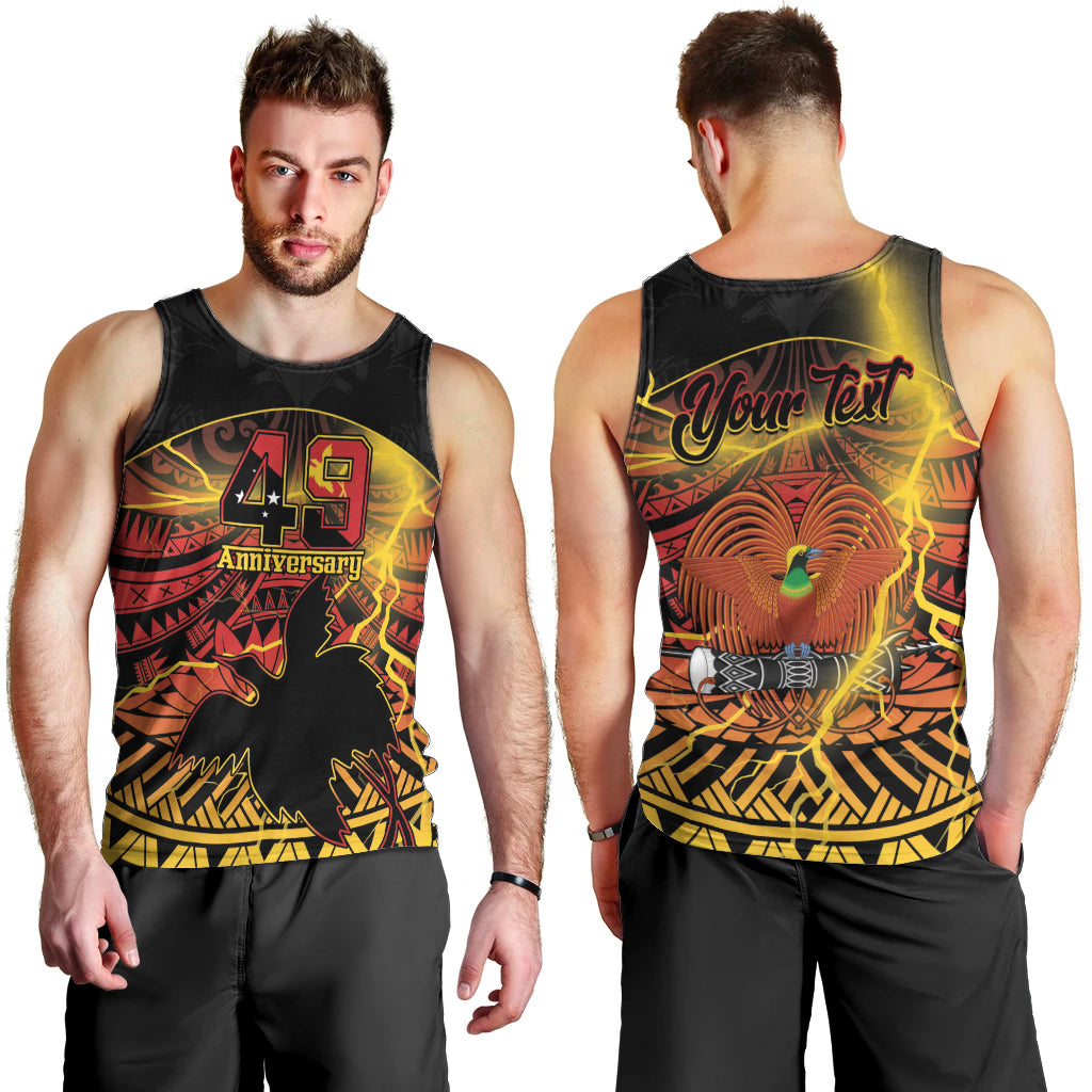 Personalised Papua New Guinea 49th Anniversary Men Tank Top Bird of Paradise Unity In Diversity