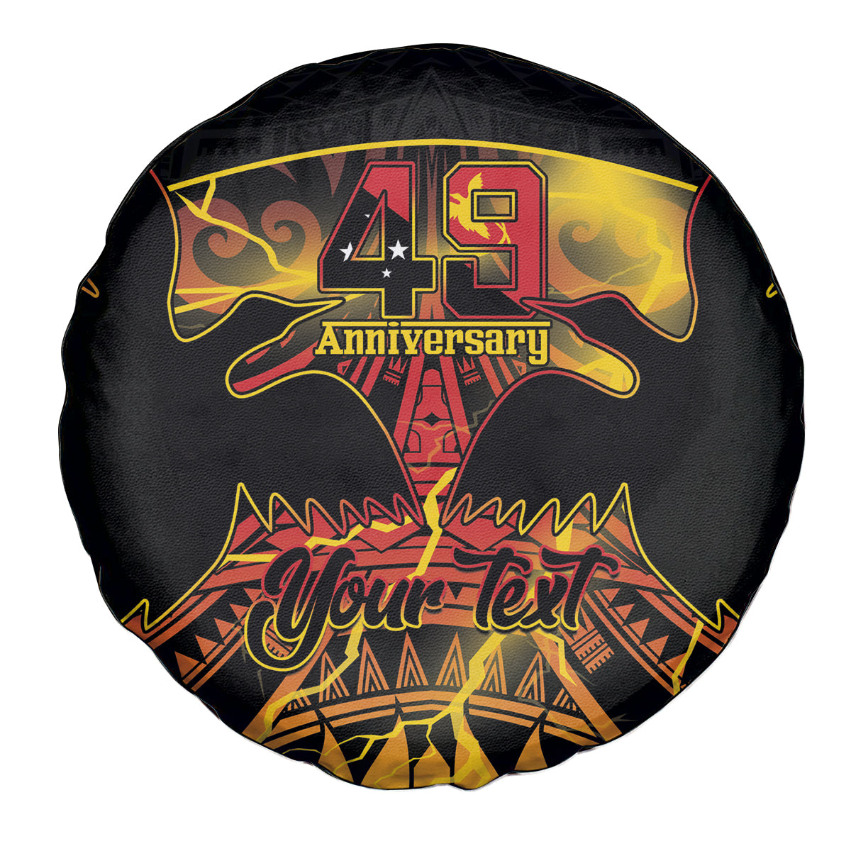 Personalised Papua New Guinea 49th Anniversary Spare Tire Cover Bird of Paradise Unity In Diversity LT9 - Polynesian Pride