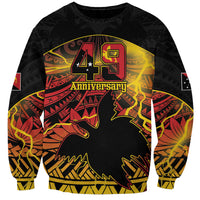Personalised Papua New Guinea 49th Anniversary Sweatshirt Bird of Paradise Unity In Diversity