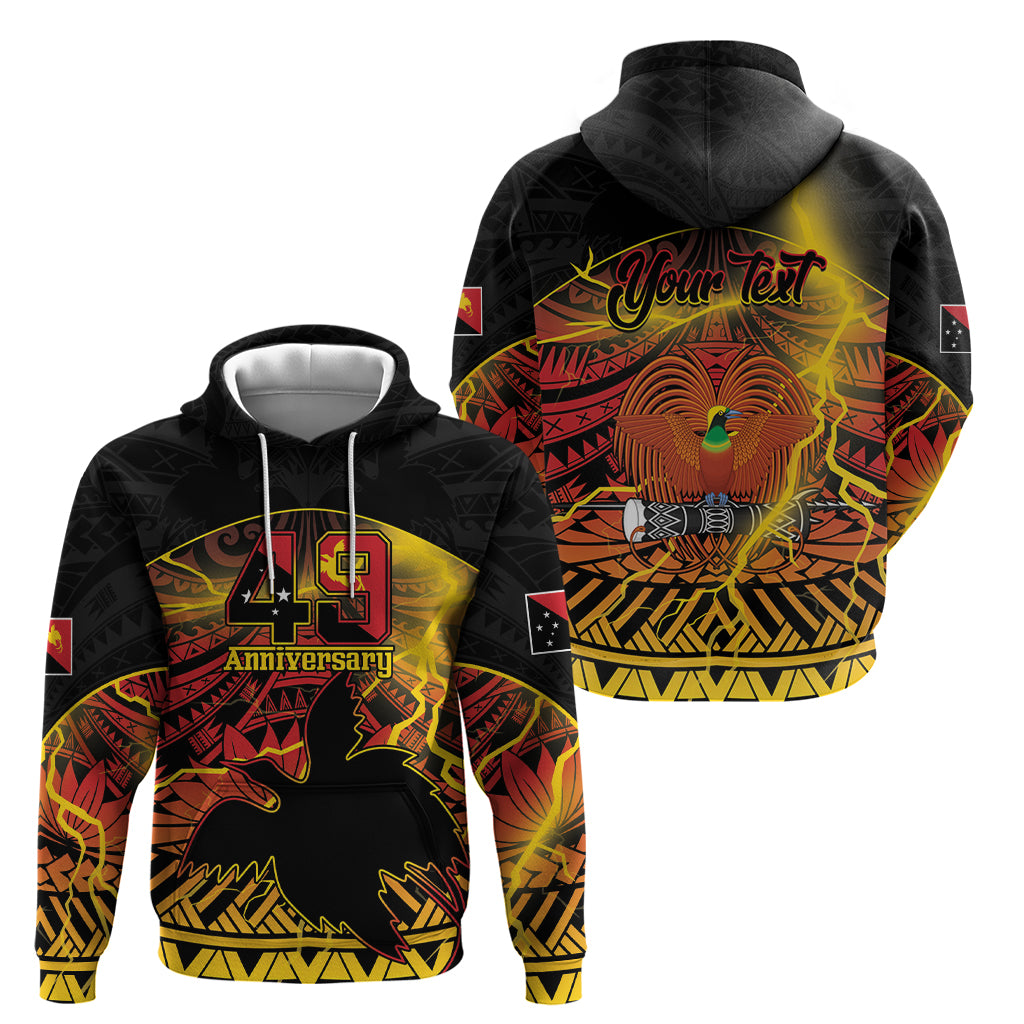 Personalised Papua New Guinea 49th Anniversary Zip Hoodie Bird of Paradise Unity In Diversity