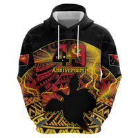 Personalised Papua New Guinea 49th Anniversary Zip Hoodie Bird of Paradise Unity In Diversity