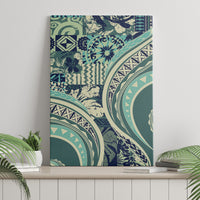 Hawaiian Hibiscus Tribal Vintage Motif Canvas Wall Art Ver 1