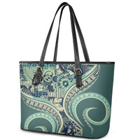 Hawaiian Hibiscus Tribal Vintage Motif Leather Tote Bag Ver 1