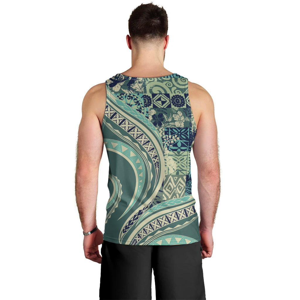 Hawaiian Hibiscus Tribal Vintage Motif Men Tank Top Ver 1