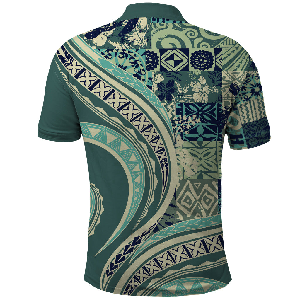 Hawaiian Hibiscus Tribal Vintage Motif Polo Shirt Ver 1